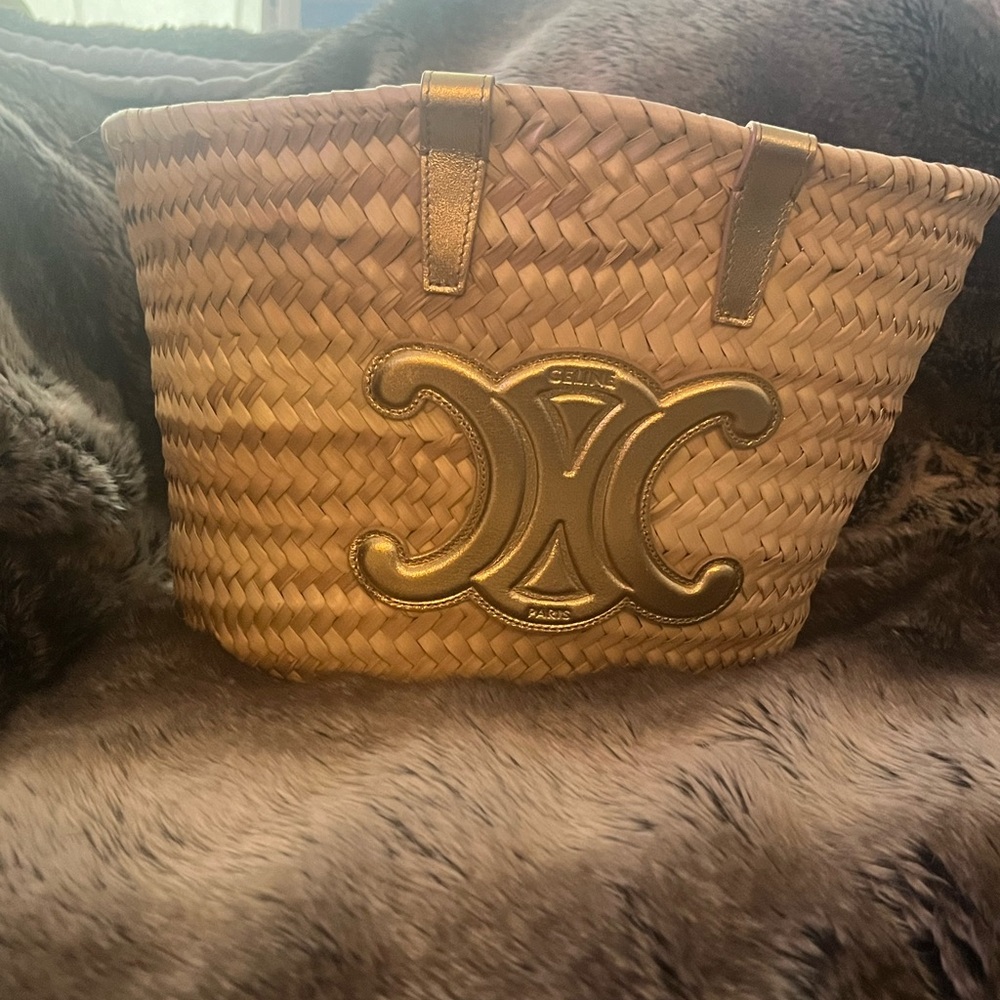 Celine Tan and Gold Tote Bag